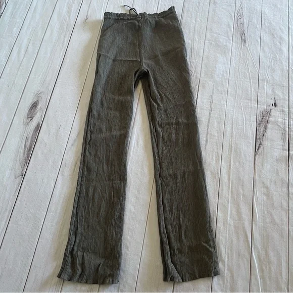Zara Textured Crinkle Pants Women’s XS Gray Drawstring Pull on Casual Dressy EUC - Picture 11 of 15